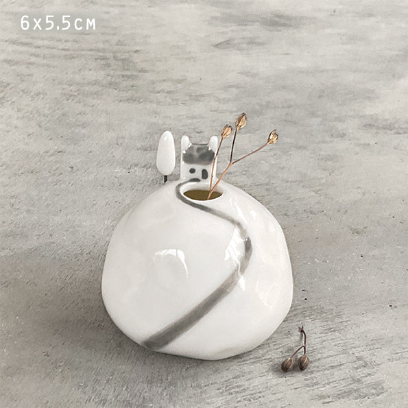 Small Porcelain Round Vase - Hilltop House