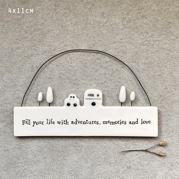 Hanging Porcelain Scene - Fill Your Life With Adventures