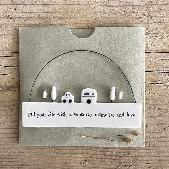 Hanging Porcelain Scene - Fill Your Life With Adventures