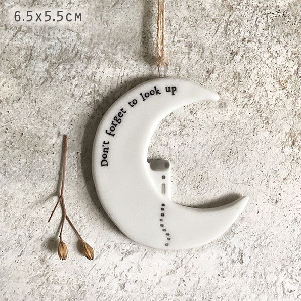 Hanging Porcelain Moon - Don't Forget To Look Up