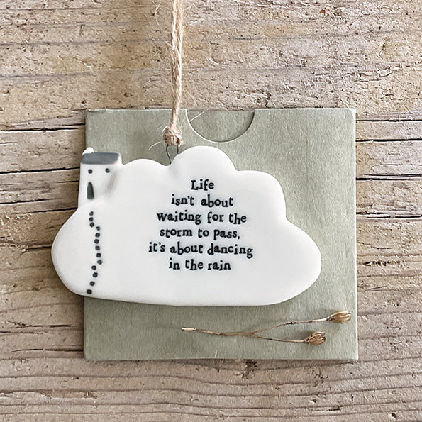 Hanging Porcelain Cloud - Dancing in the Rain