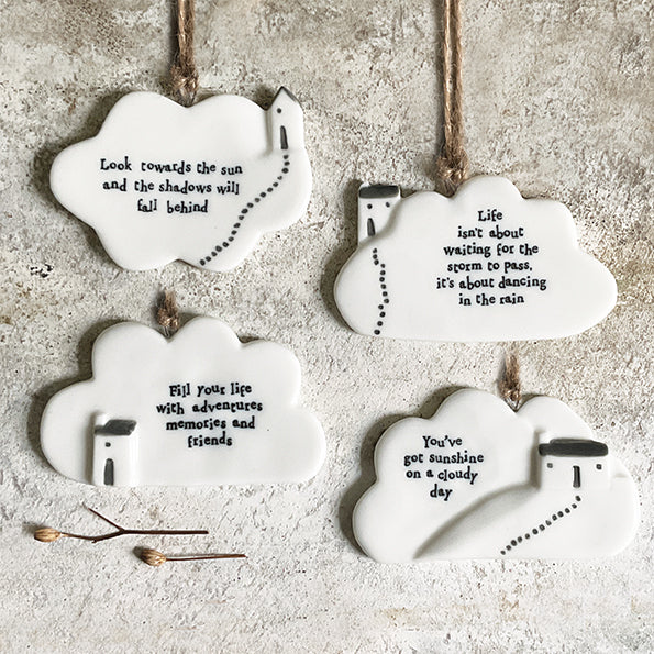 Hanging Porcelain Cloud - Dancing in the Rain