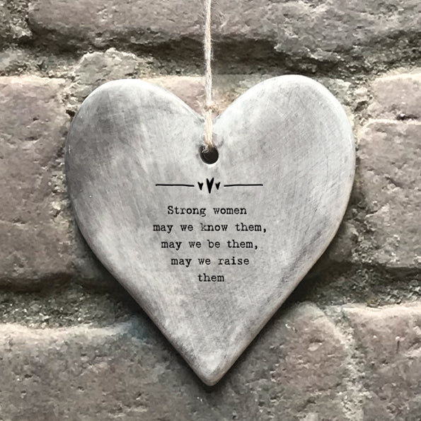 Rustic Hanging Heart - Strong Women