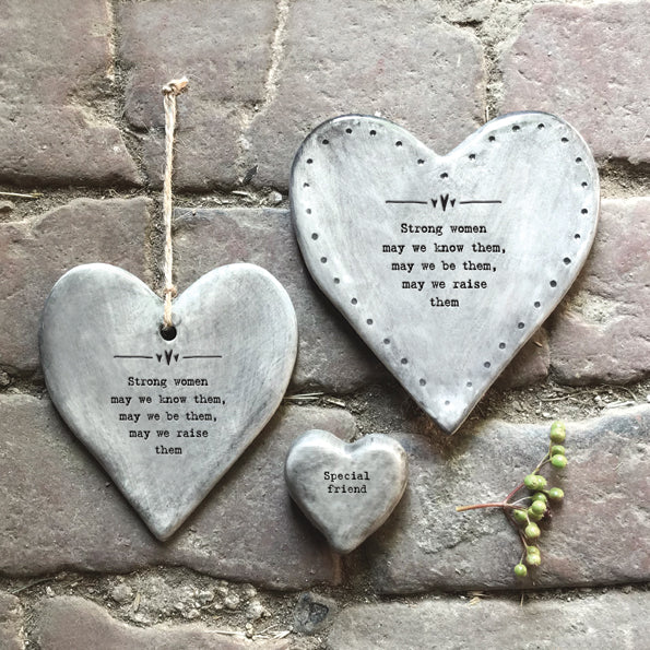 Rustic Hanging Heart - Strong Women