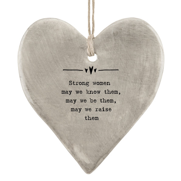 Rustic Hanging Heart - Strong Women