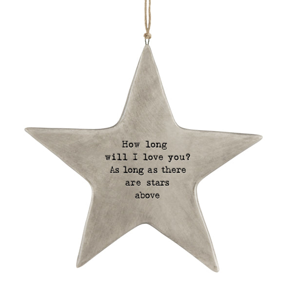 Rustic Hanging Star - How Long Will I Love You