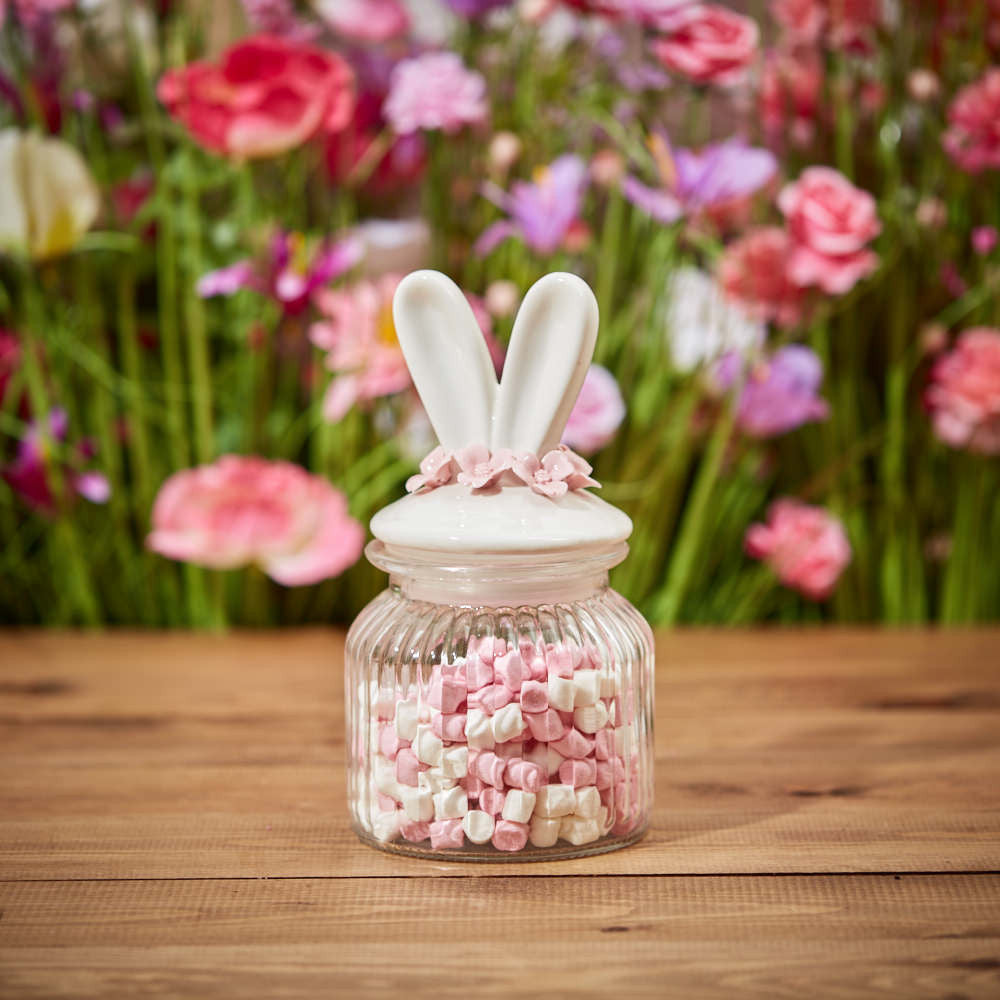 Glass Bunny Jar