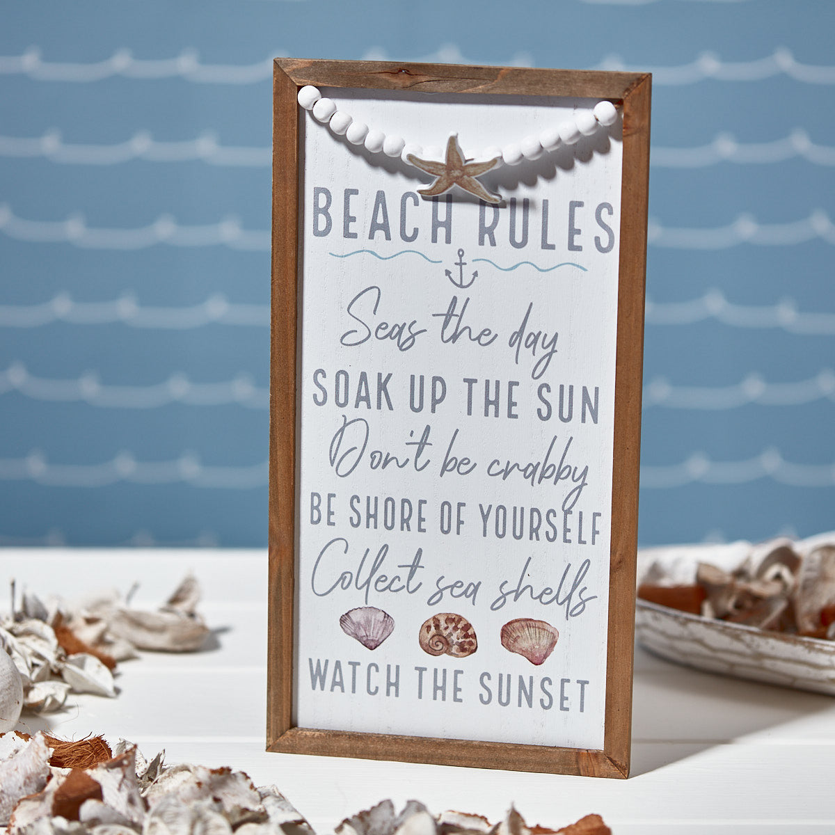 Beach Rules Quote Plaque