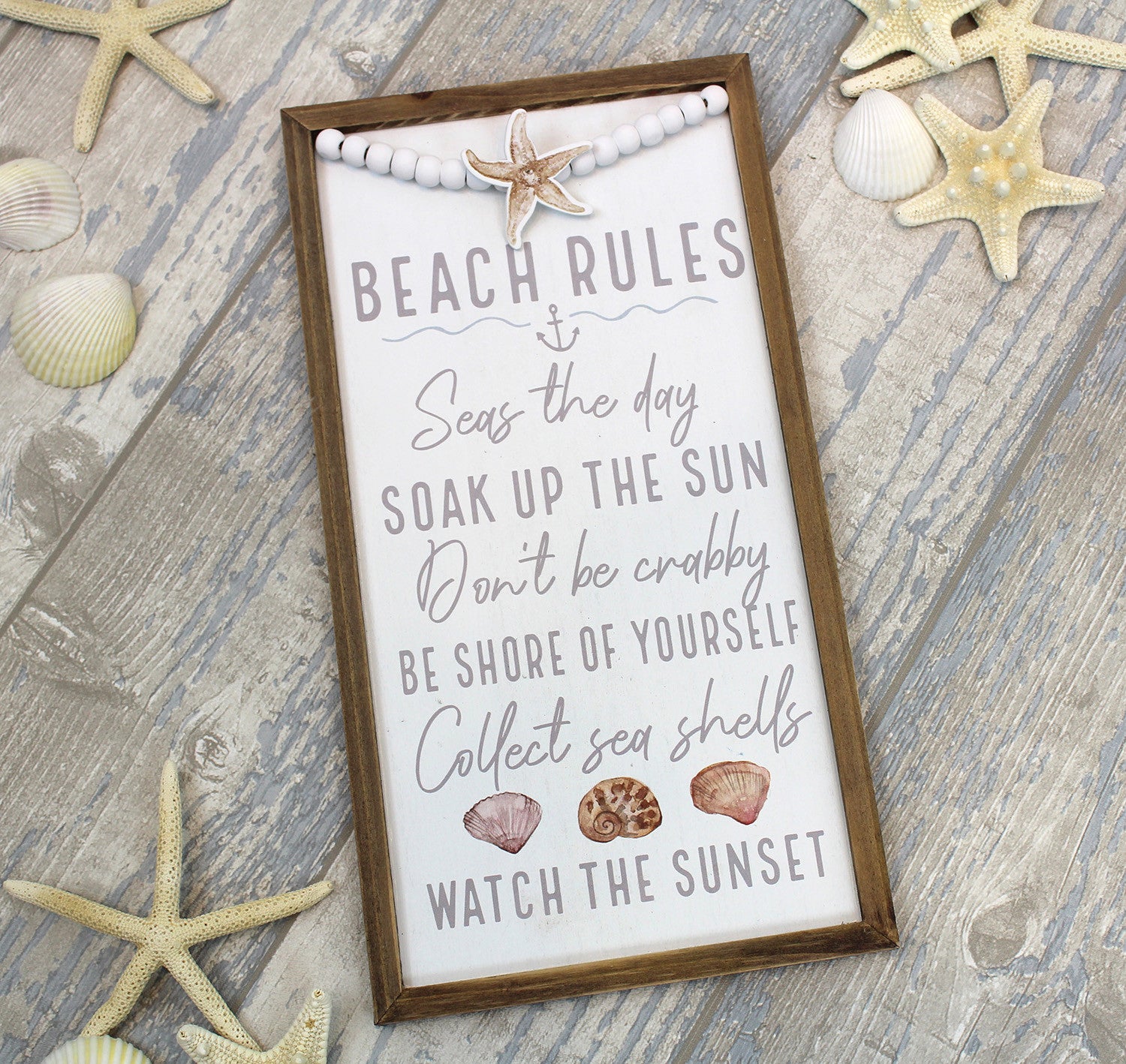 Beach Rules Quote Plaque