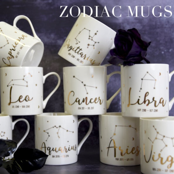 Bone China Zodiac Mugs