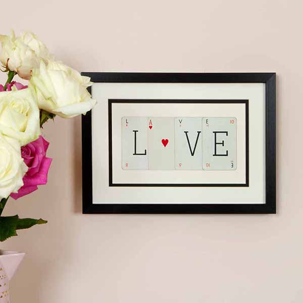 Vintage Card Wall Art - Love (With Heart)