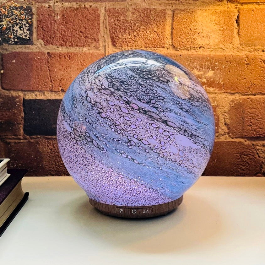 Round Glass Glow Lamp and Diffuser - Sand & Sea