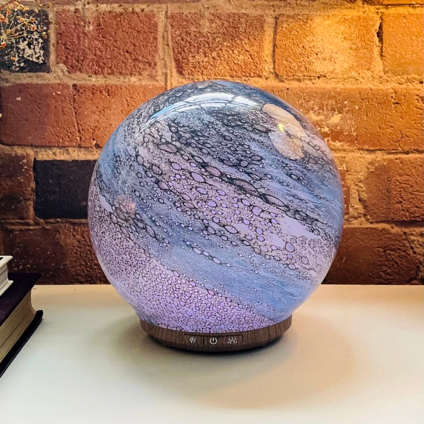 Round Glass Glow Lamp and Diffuser - Sand & Sea