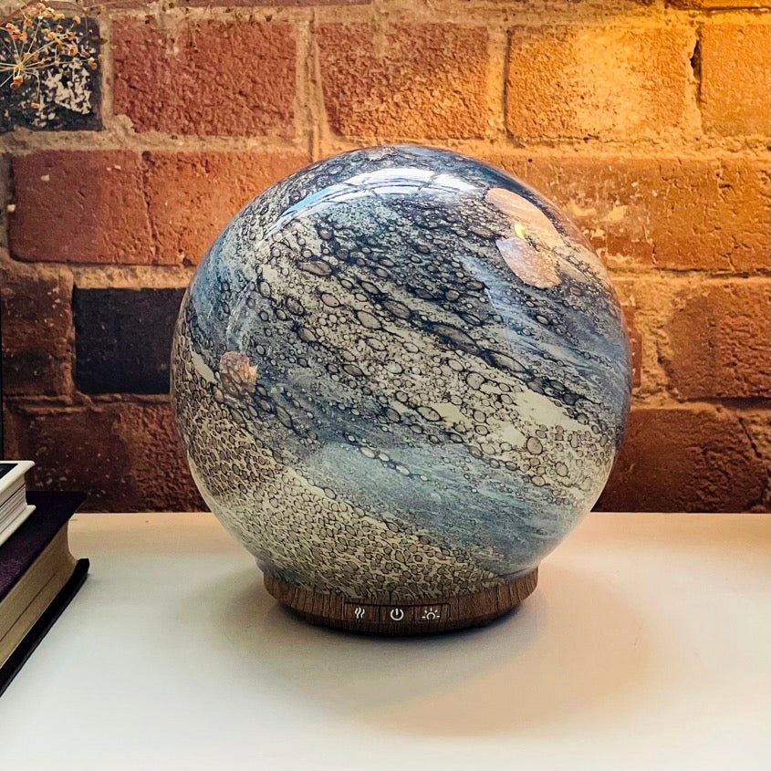 Round Glass Glow Lamp and Diffuser - Sand & Sea