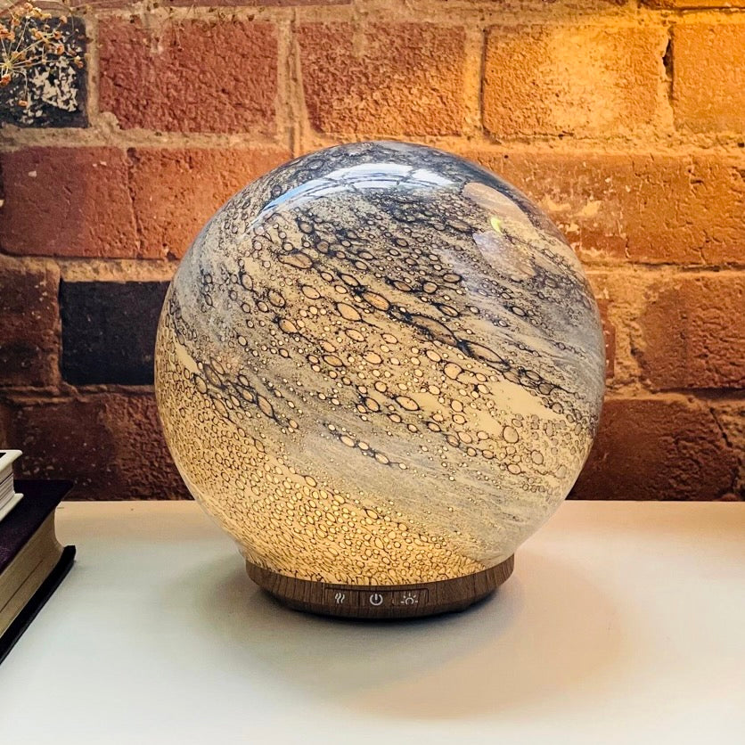 Round Glass Glow Lamp and Diffuser - Sand & Sea