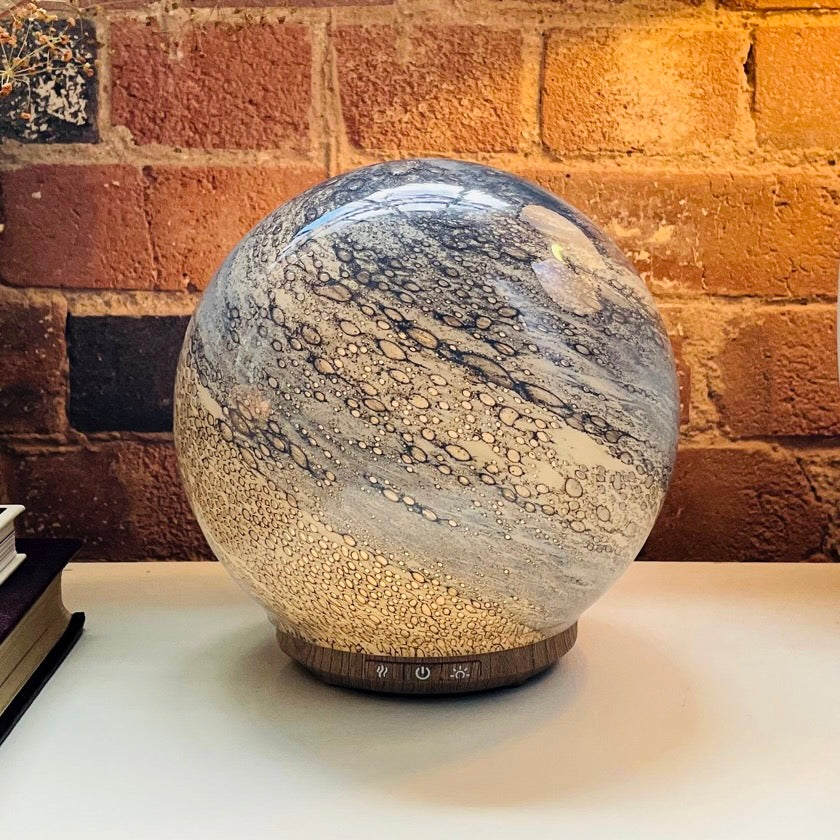 Round Glass Glow Lamp and Diffuser - Sand & Sea