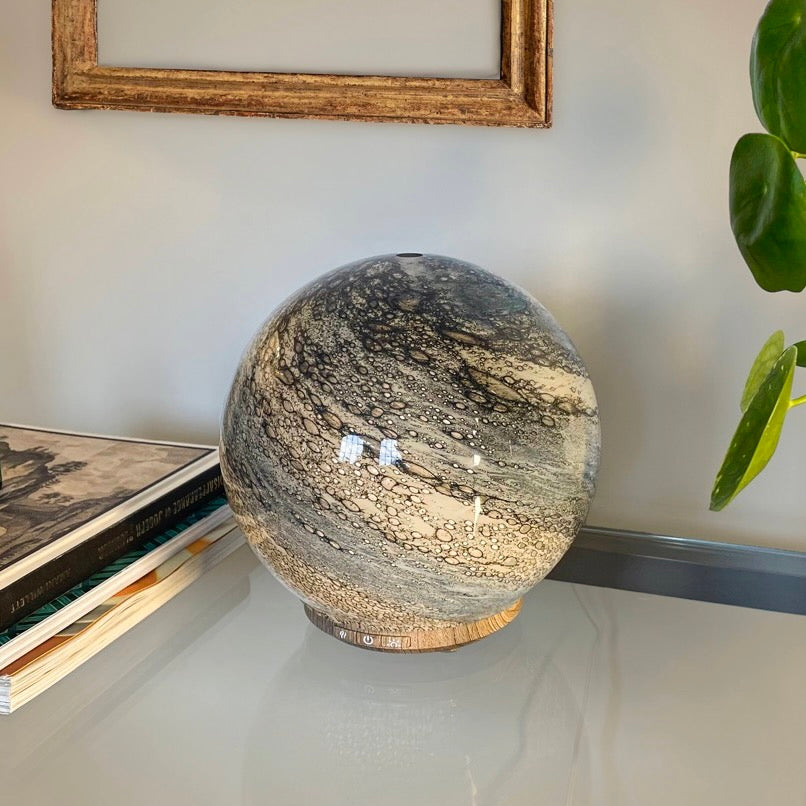 Round Glass Glow Lamp and Diffuser - Sand & Sea