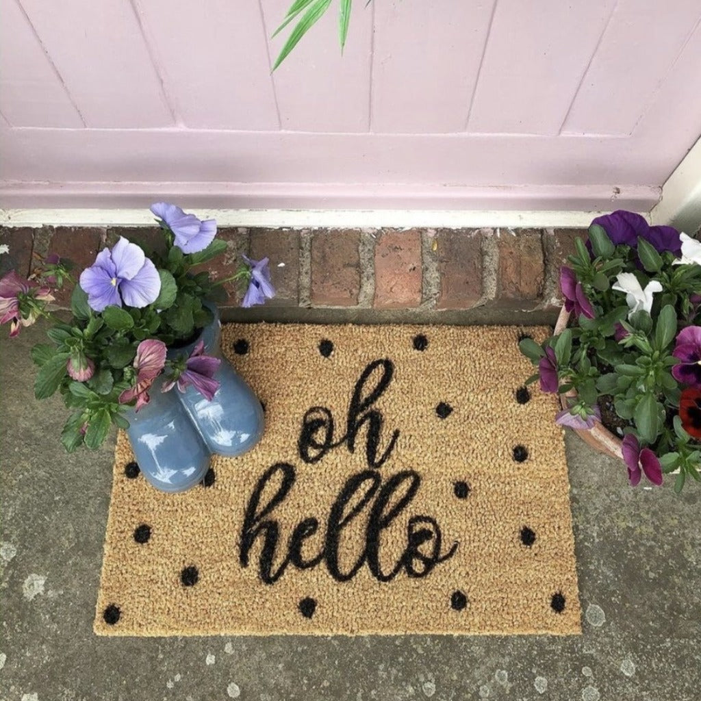 Oh Hello Polka Dot Doormat