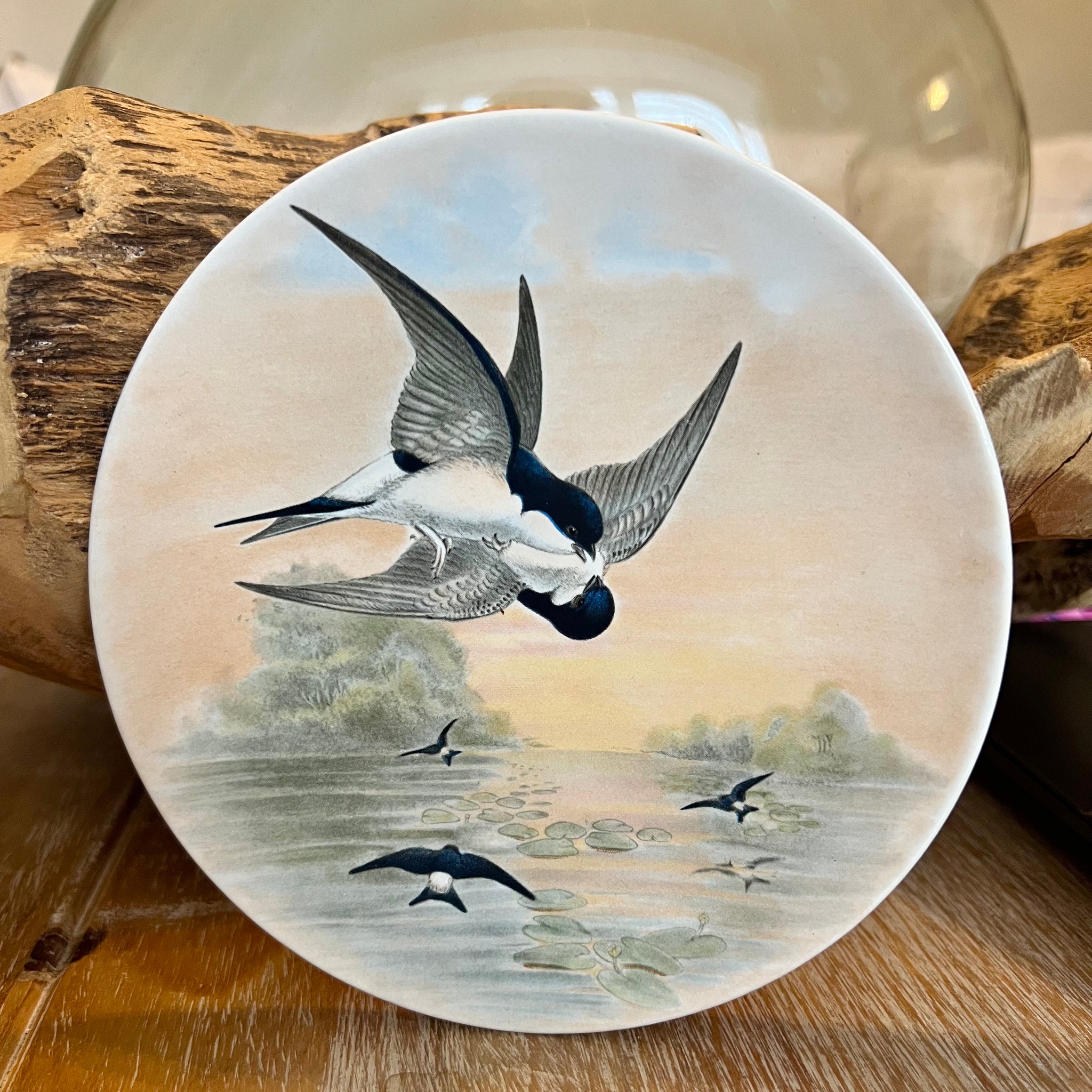 Poole Pottery House Martin Sunset Transfer plate by John Gould