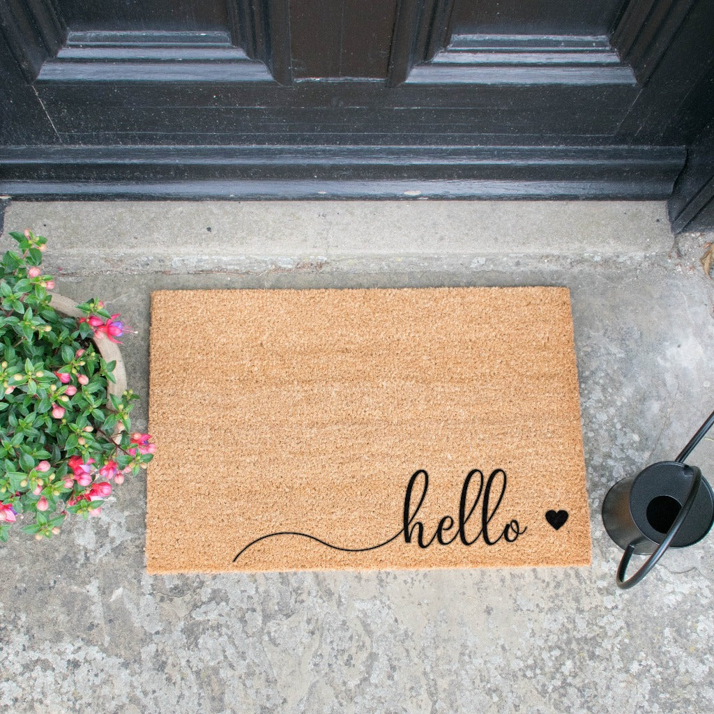Hello Heart Scribble Doormat