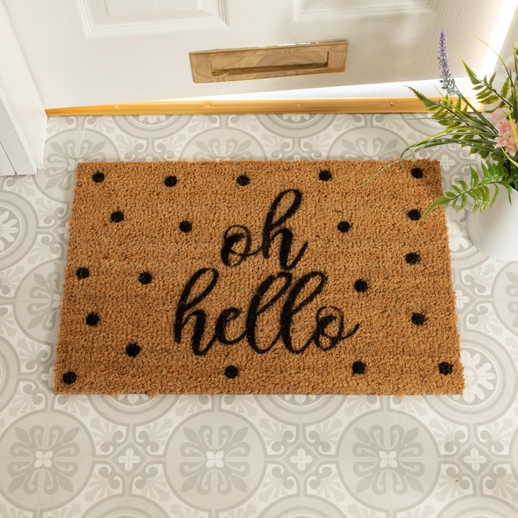 Oh Hello Polka Dot Doormat