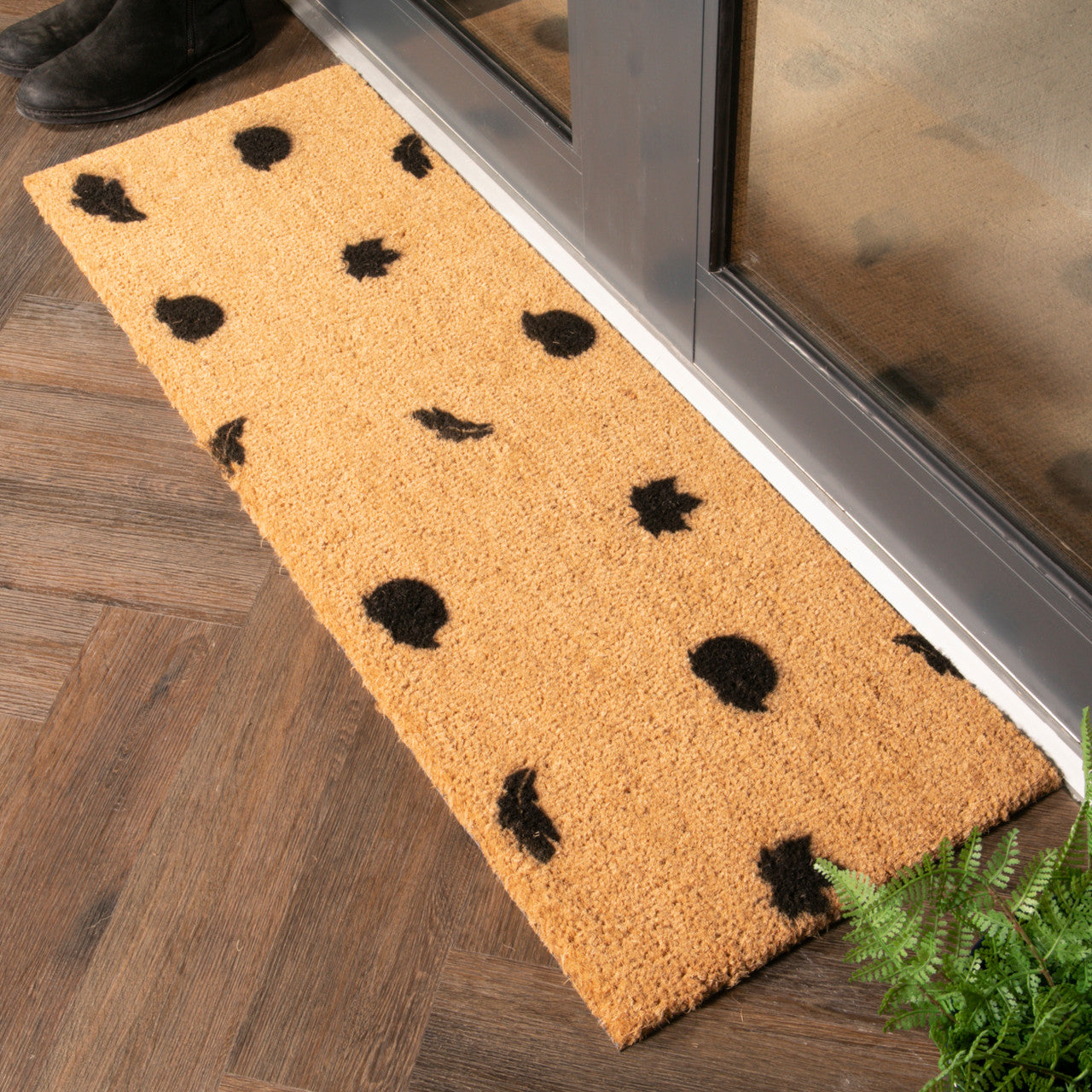 Hedgehog & Leaf Double Doormat