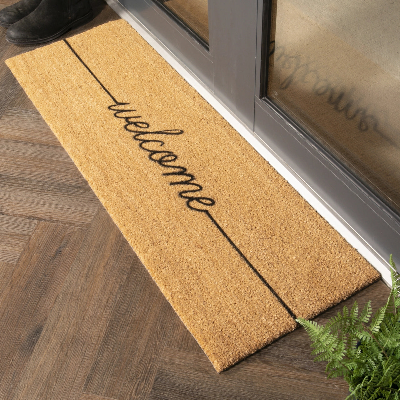 Welcome Double Doormat - Black