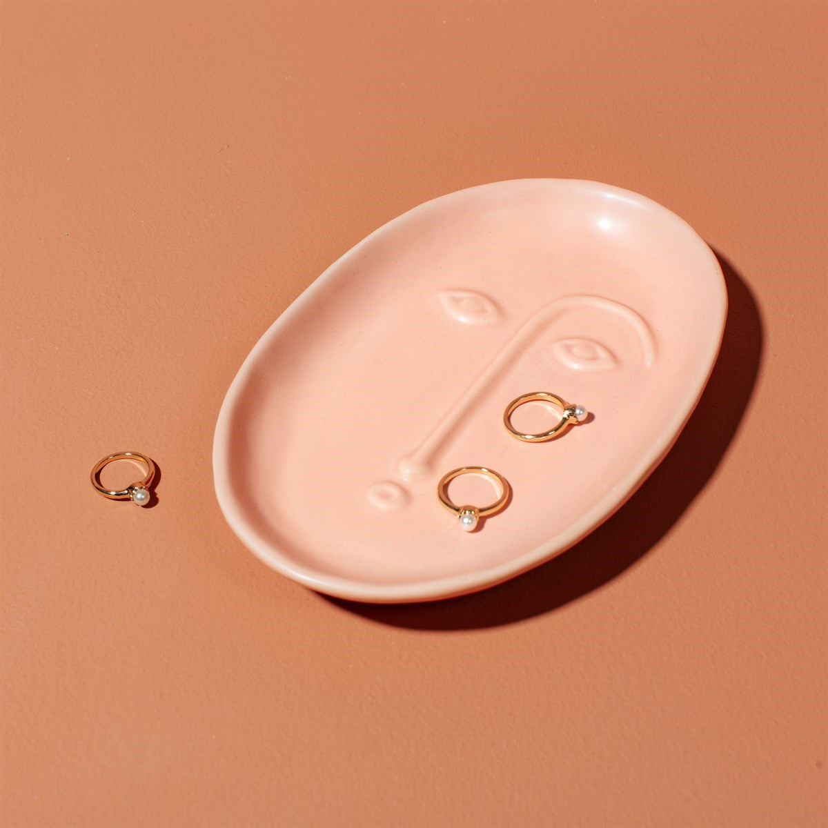 Face Trinket Dish Matt Pink - Large