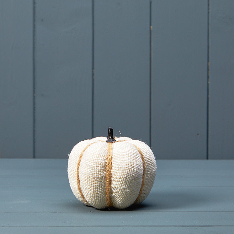 Mini Hessian Pumpkin - Cream