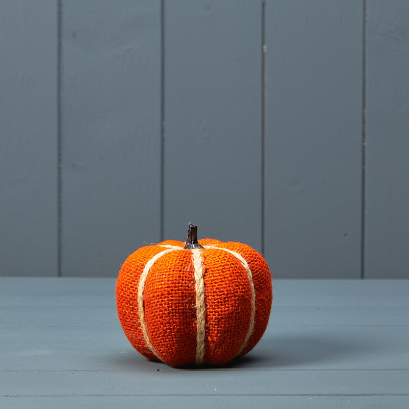Mini Hessian Pumpkin - Orange