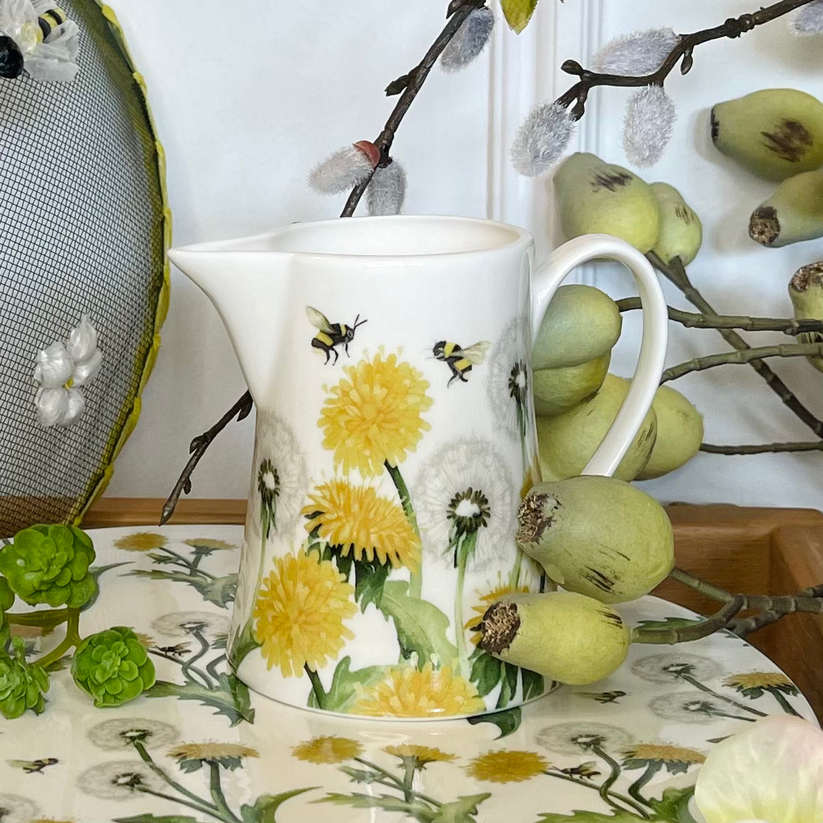 Bone China Mini Jug - Dandelion & Bees