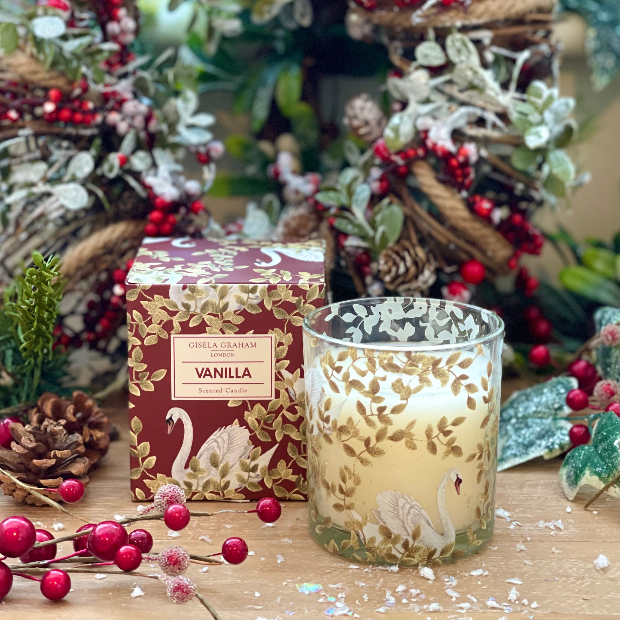 Boxed Scented Candle - Gold Leaf / Swan