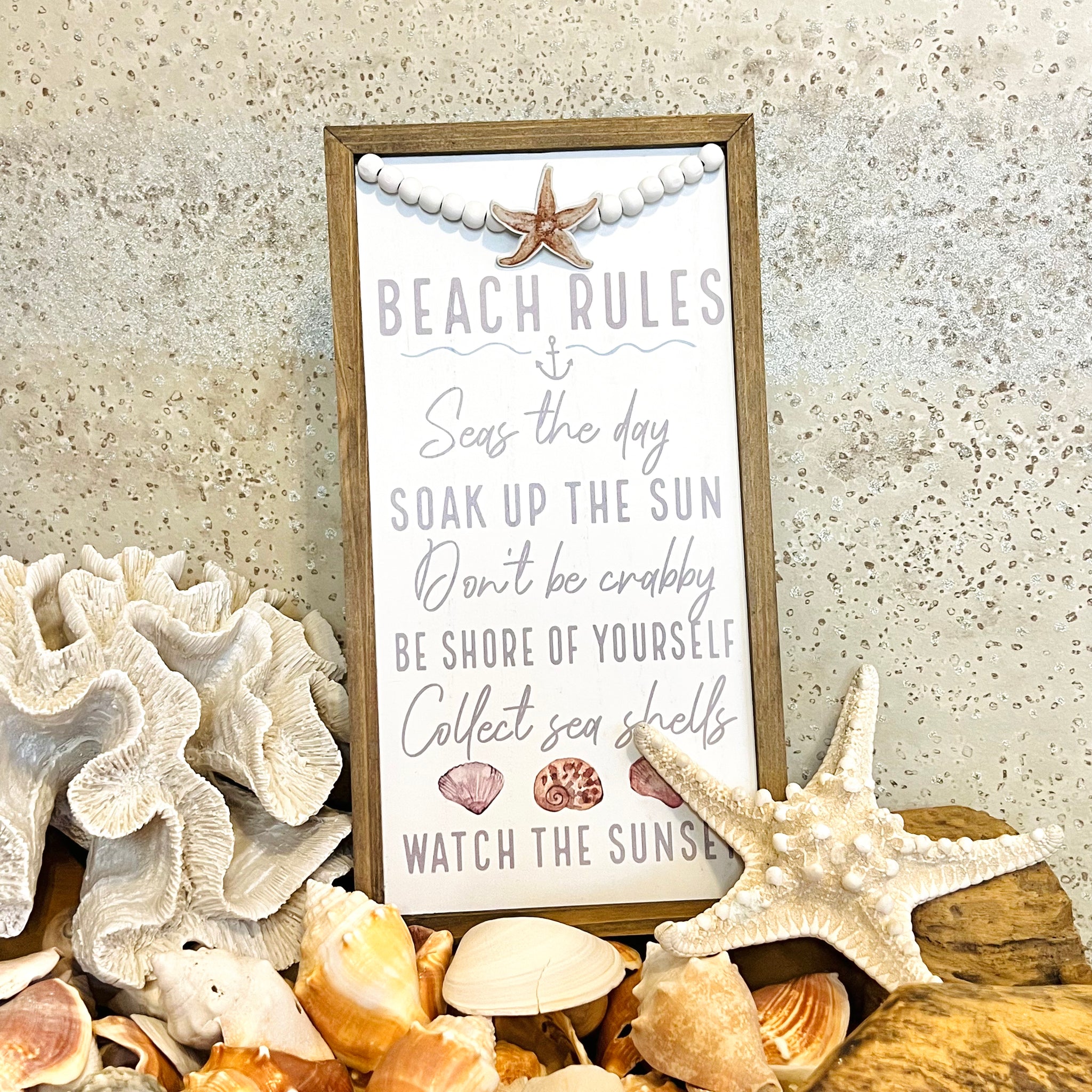 Beach Rules Quote Plaque