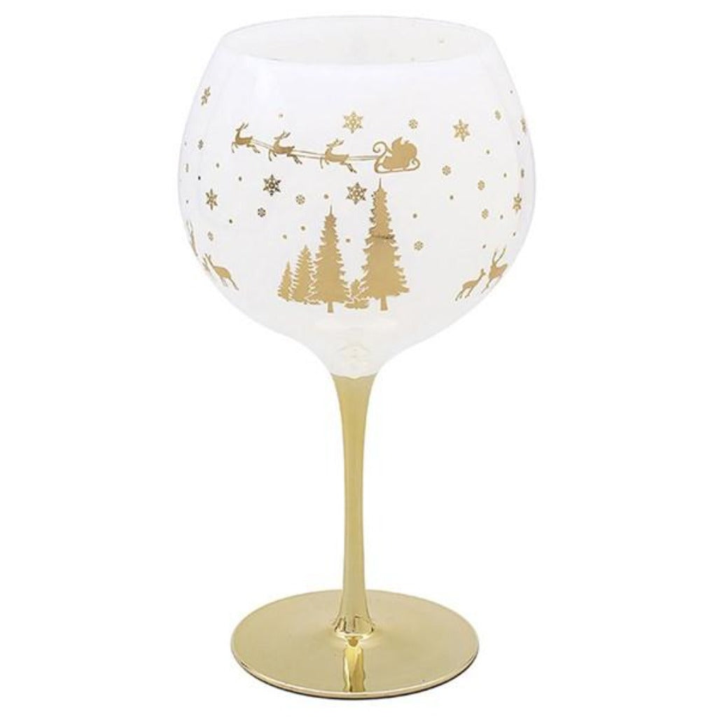Christmas Gin Glass - Gold
