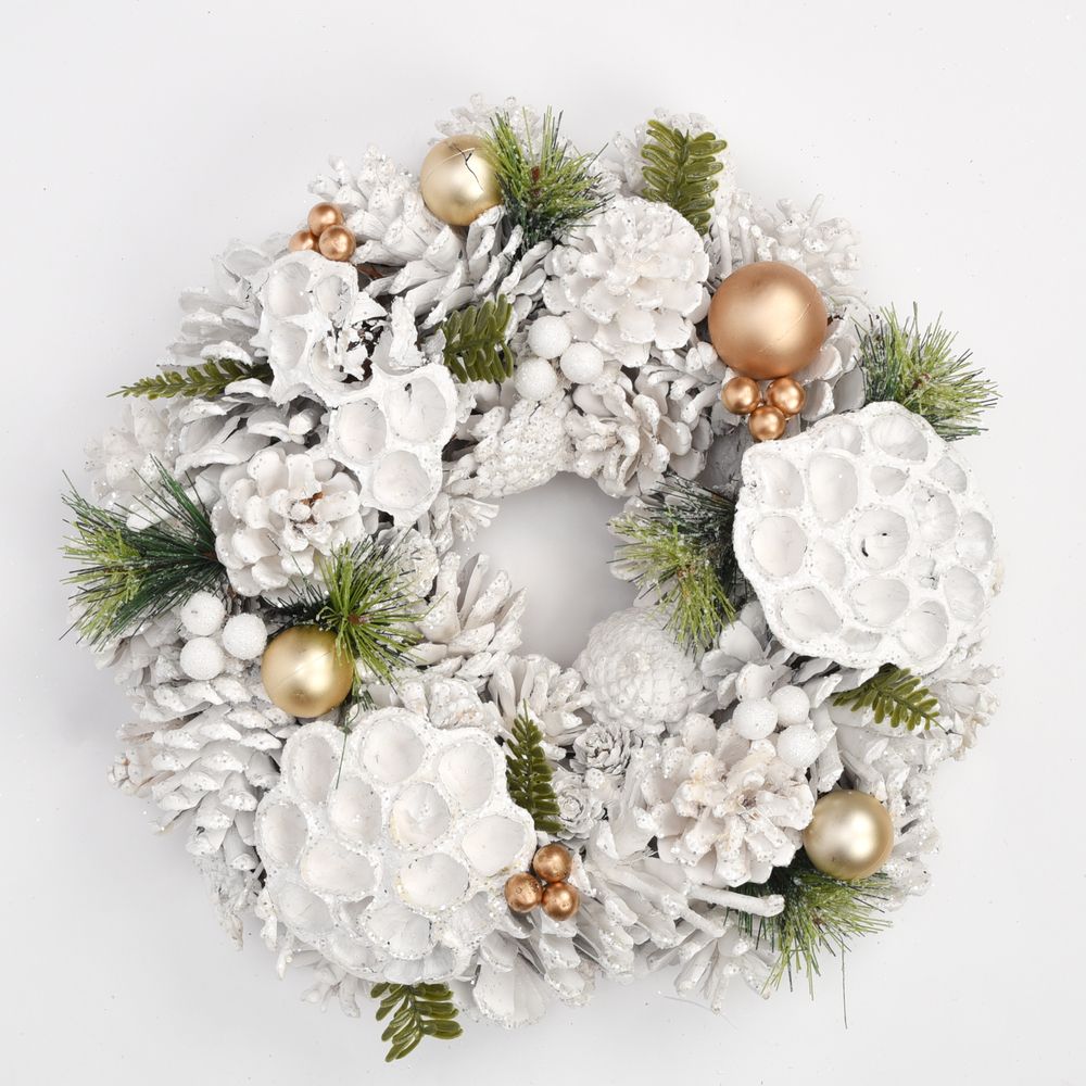 Silver, White and Gold Wreath