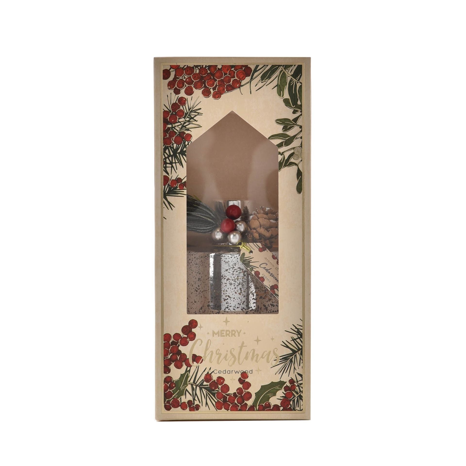 Boxed Festive Reed Diffuser - Silver Foil
