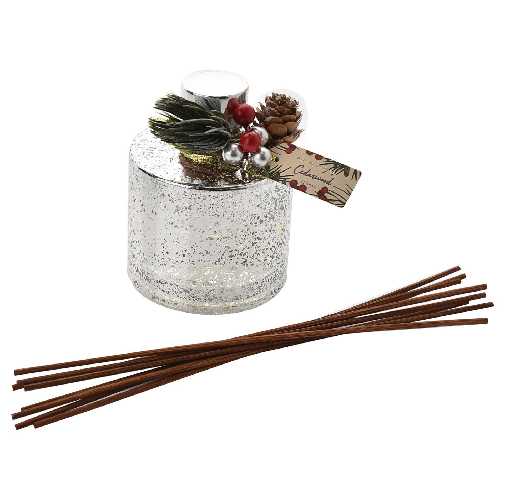 Boxed Festive Reed Diffuser - Silver Foil